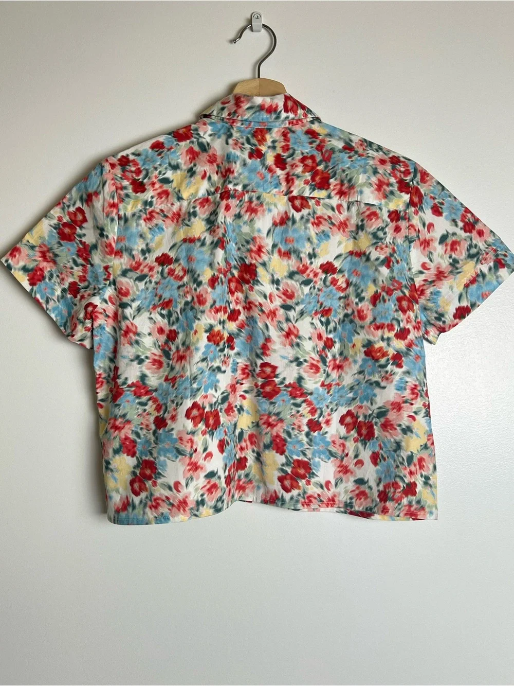 NWT J. Crew Floral Button-Front Short Sleeve Top